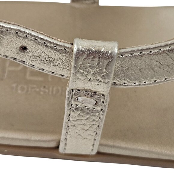 Sperry Sandals Womens Size 7M Gold Metallic T Strap Adjustable Strap Flats - Picture 5 of 10